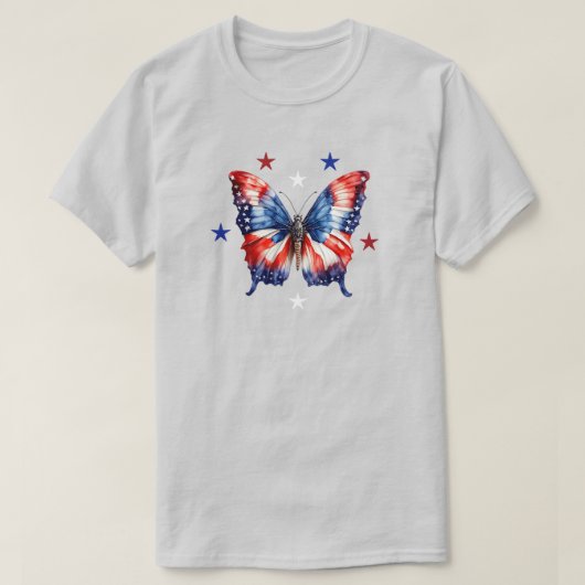 7月4日バタフライTシャツ Tシャツ (デザイン正面)