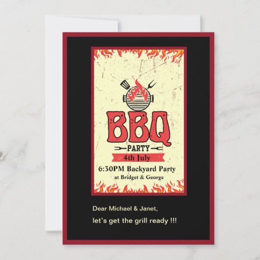 7月4日バックヤードbbqパーティー 招待状 (正面)