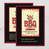 7月4日バックヤードbbqパーティー 招待状 (正面/裏面)
