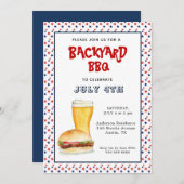 7月4日バックヤードBBQパーティー 案内状 (正面/裏面)