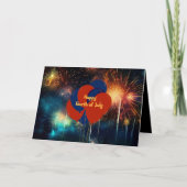 7月4日バルーンと花火 カード (正面)