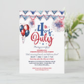 7月4日バルーンモダン書道パーティの招待状 案内状 (スタンド正面)