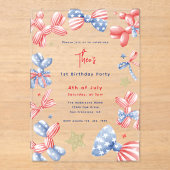 7月4日バルーン男の赤ちゃん1日パーティー アクリル招待状 (正面)