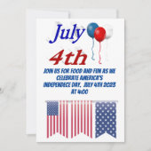 7月4日バルーン 招待状 (正面)