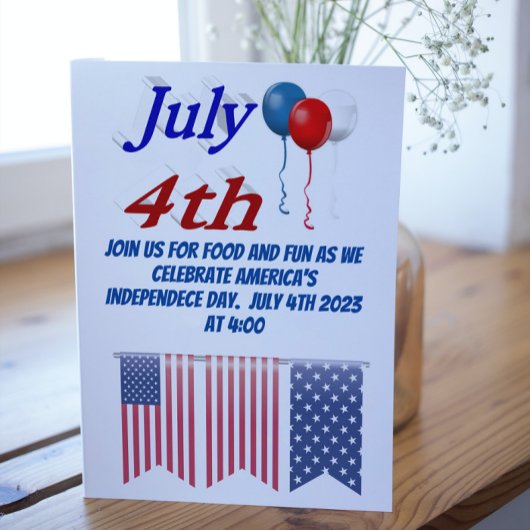 7月4日バルーン 招待状