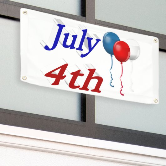 7月4日バルーン 横断幕 (ビルの外側)