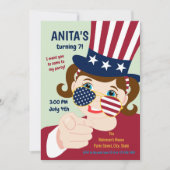 7月4日バースデーガールパーティの招待状 招待状 (正面)