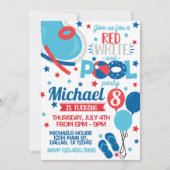 7月4日バースデーパーティー招待招待状 招待状 (正面)