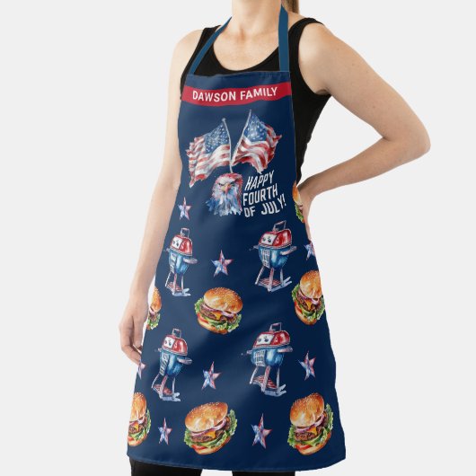 7月4日バーベキューパーソナライズされた第 エプロン (インサイチュ)