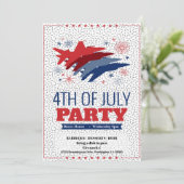 7月4日バーベキューパーティの招待状ジェット飛行機 招待状 (スタンド正面)
