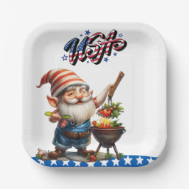 7月4日バーベキュー独立記念日アメリカ人 ペーパープレート