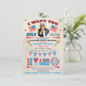 7月4日バーベキューbbqベビーシャワー招待状 招待状 (スタンド正面)