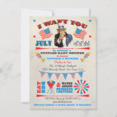 7月4日バーベキューbbqベビーシャワー招待状 招待状 (正面)