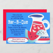 7月4日バー·B·ケ·サマーパーティの招待状 招待状 (正面/裏面)