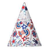 7月4日パターン01x4 パーティーハット (裏面)