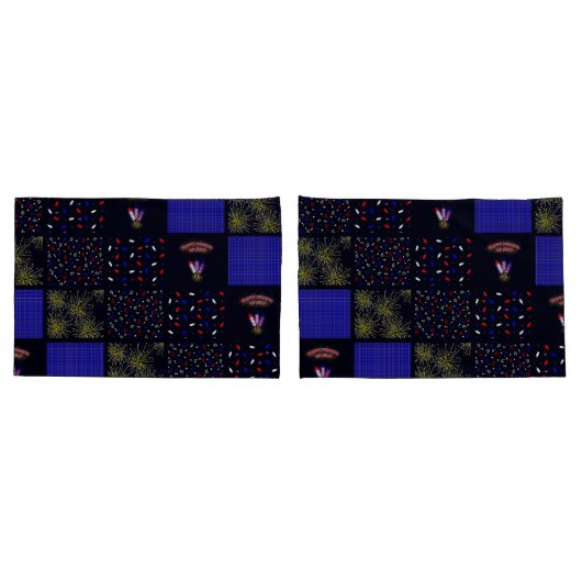 7月4日パッチワークパターン – 7月4日 枕カバー (バックセット)