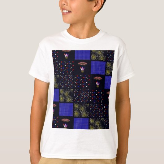 7月4日パッチワークパターン – 7月4日 Tシャツ (正面)