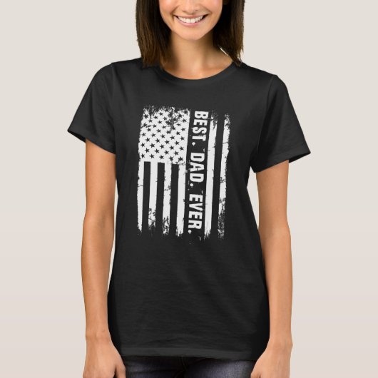 7月4日パパ米国国旗4番目の愛国心 Tシャツ (正面)