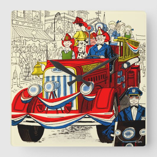 7月4日パレード スクエア壁時計 (正面)