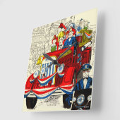 7月4日パレード スクエア壁時計 (傾斜)