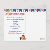 7月4日パンケーキ朝食のお知らせ ポストカード (裏面)