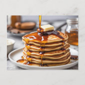 7月4日パンケーキ朝食はがき ポストカード (正面)