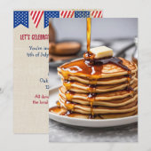 7月4日パンコンケーキ朝食の招待状 招待状 (正面/裏面)