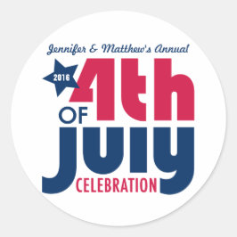 7月4日パーソナライズされたお祝いシール ラウンドシール