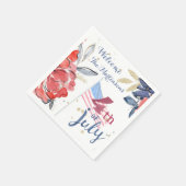 7月4日パーソナライズされたパーティー スタンダードカクテルナプキン (角)