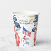 7月4日パーソナライズされた旗 紙コップ (裏面)