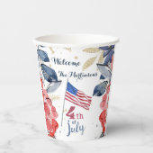7月4日パーソナライズされた旗 紙コップ (正面)