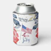7月4日パーソナライズされた旗 缶クーラー (缶裏面)