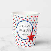 7月4日パーソナライズド文字パーティー 紙コップ (正面)