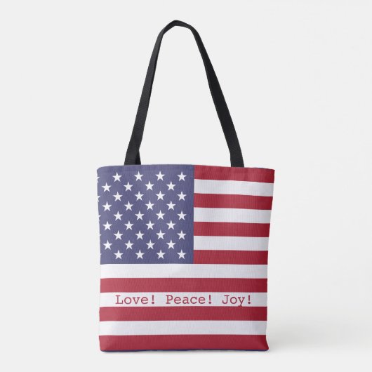 7月4日パーソナル化されたモノグラムのアメリカ合衆国の国旗 トートバッグ (裏面)