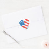 7月4日パーソナル化されたモノグラムのアメリカ合衆国の国旗 ハートシール (封筒)