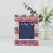 7月4日パーティの招待状はがき ポストカード (スタンド正面)