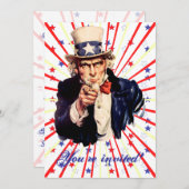 7月4日パーティの招待状テンプレート 招待状 (正面/裏面)