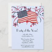 7月4日パーティの招待状ブルー 招待状 (正面)