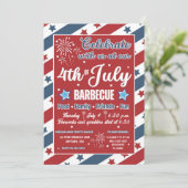7月4日パーティの招待状愛国的バーベキュー 招待状 (スタンド正面)