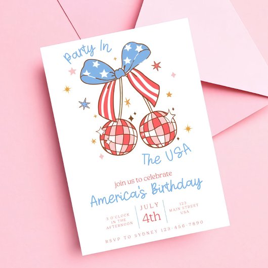 7月4日パーティの招待状愛国的パーティーインヴィ 招待状