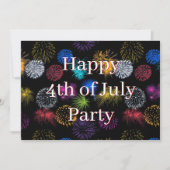 7月4日パーティの招待状花火 招待状 (正面)