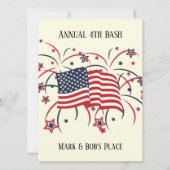 7月4日パーティの招待状黄 招待状 (裏面)