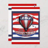 7月4日パーティの招待状 ポストカード (正面/裏面)