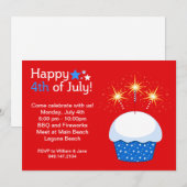 7月4日パーティの招待状 招待状 (正面/裏面)
