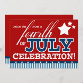 7月4日パーティの招待状 招待状 (正面/裏面)