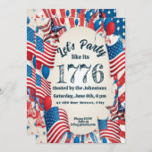 7月4日パーティの招待状 招待状 (正面/裏面)