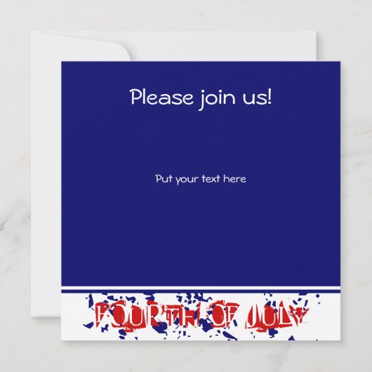 7月4日パーティの招待状 招待状 (裏面)