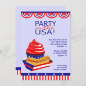 7月4日パーティの招待状 招待状 (正面/裏面)