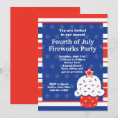 7月4日パーティの招待状 招待状 (正面/裏面)