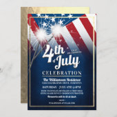 7月4日パーティの招待状 招待状 (正面/裏面)